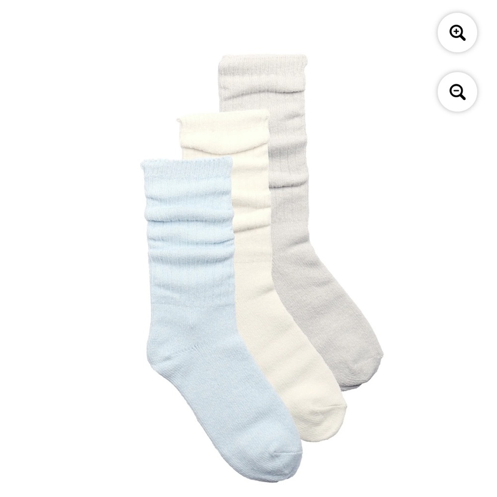 NWT size 4-10 Joyspun 3 pack Soft Slouch Socks Blue, Cream, and Gray